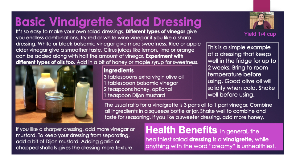 Basic Vinaigrette Salad Dressing IDHC